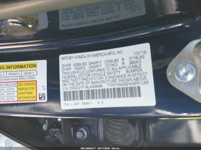 1HGCV1F14LA008946 Honda ACCORD LX