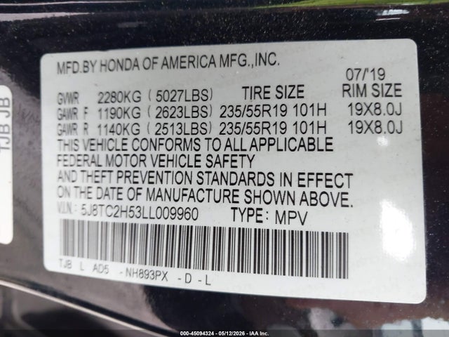 Acura Rdx Technology Package 2020 5J8TC2H53LL009960 Image 9