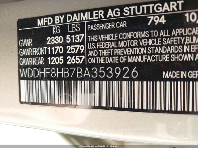 Продаж на аукціоні авто 2011 Mercedes-benz E 350 4matic, vin: WDDHF8HB7BA353926, номер лоту: 45094349