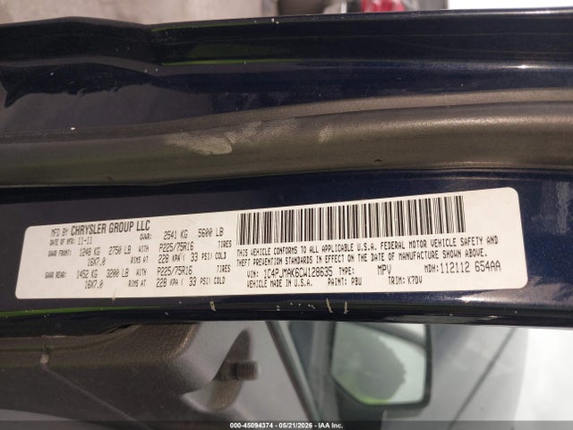 Aukcja sprzedaży 2012 Jeep Liberty Sport, vin: 1C4PJMAK6CW128635, numer aukcji: 45094374