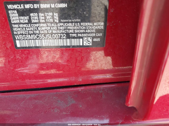 Продажа на аукционе авто 2018 Bmw M3, vin: WBS8M9C55J5L00732, номер лота: 45094420