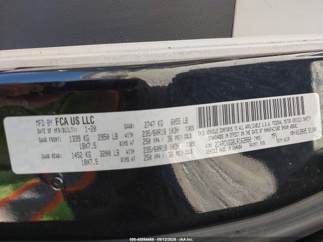 Продажа на аукционе авто 2020 Chrysler Pacifica Limited, vin: 2C4RC1GG6LR162880, номер лота: 45094466