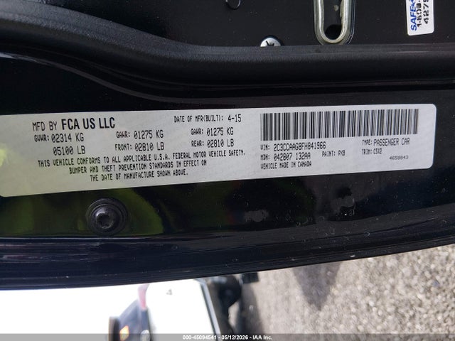 Продаж на аукціоні авто 2015 Chrysler 300 Limited, vin: 2C3CCAAG8FH841966, номер лоту: 45094541