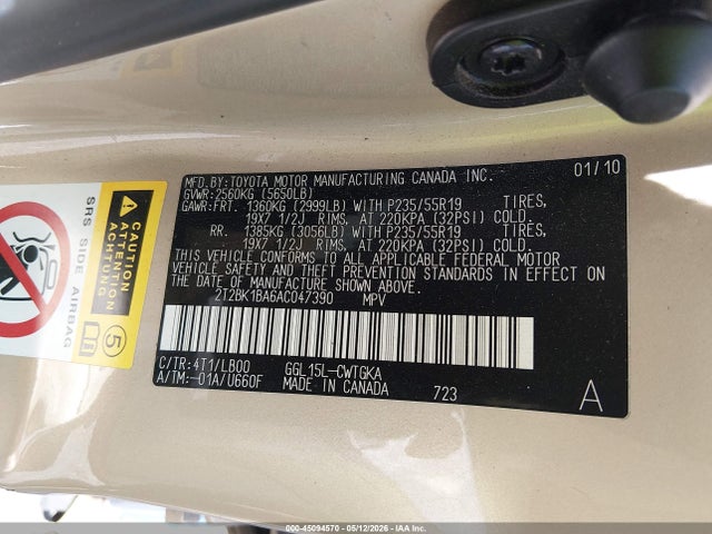 Продаж на аукціоні авто 2010 Lexus Rx 350, vin: 2T2BK1BA6AC047390, номер лоту: 45094570