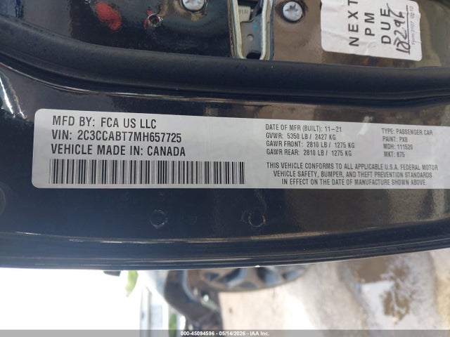Aukcja sprzedaży 2021 Chrysler 300 300s, vin: 2C3CCABT7MH657725, numer aukcji: 45094596