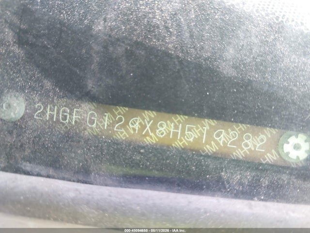 Продажа на аукционе авто 2008 Honda Civic Ex-l, vin: 2HGFG129X8H519282, номер лота: 45094650