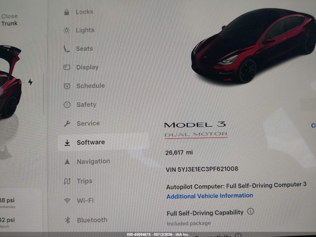 2023 Tesla Model 3 Performance Dual Motor All-wheel Drive მანქანა იყიდება აუქციონზე, vin: 5YJ3E1EC3PF621008, აუქციონის ნომერი: 45094675