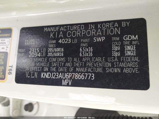 Продаж на аукціоні авто 2023 Kia Soul Lx, vin: KNDJ23AU6P7866773, номер лоту: 45094727