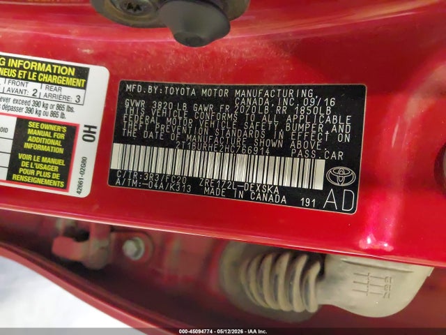 Toyota COROLLA SE 2017 2T1BURHE2HC766914 Image 9