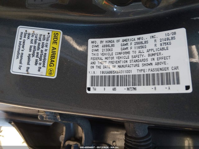 Продажа на аукционе авто 2009 Acura Tl 3.5, vin: 19UUA865X9A011001, номер лота: 45094807