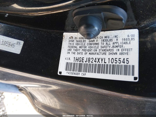 Aukcja sprzedaży 2000 Honda Civic Ex, vin: 1HGEJ824XYL105545, numer aukcji: 45094809