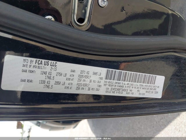 Dodge Journey American Value Pkg 2015 3C4PDCAB9FT645018 Image 9