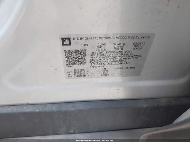 Продажа на аукционе авто 2020 Gmc Terrain Awd Slt, vin: 3GKALVEV3LL186318, номер лота: 45094900