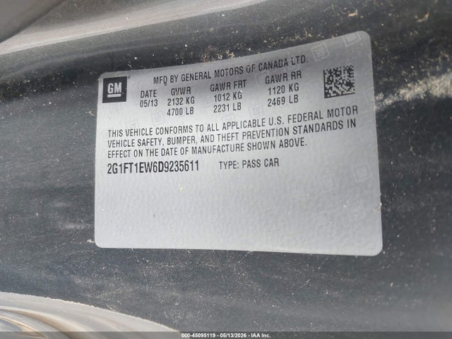 2013 Chevrolet Camaro 2ss მანქანა იყიდება აუქციონზე, vin: 2G1FT1EW6D9235611, აუქციონის ნომერი: 45095119