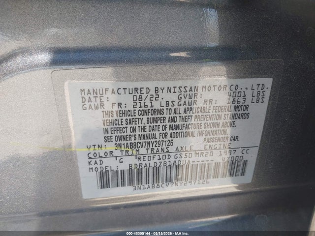 3N1AB8CV7NY297126 Nissan Sentra Sv Xtronic Cvt