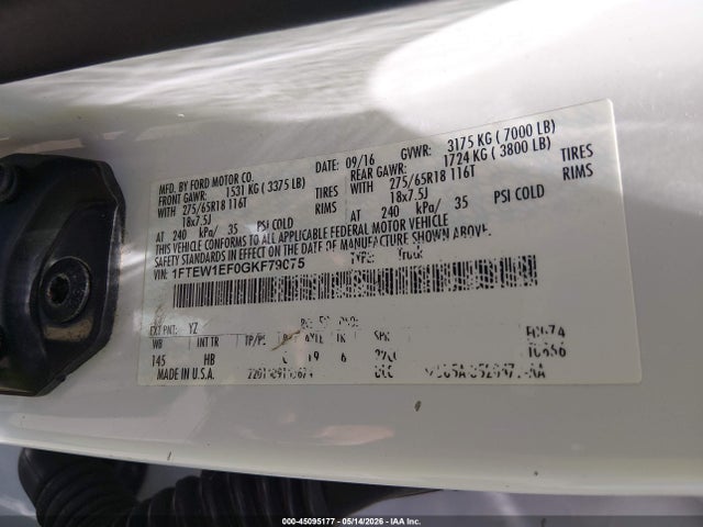 Ford F-150 Lariat 2016 1FTEW1EF0GKF79075 Image 9