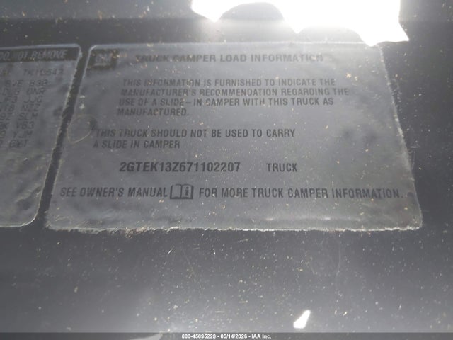 Aukcja sprzedaży 2007 Gmc Sierra 1500 Classic Slt, vin: 2GTEK13Z671102207, numer aukcji: 45095228