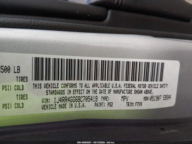 Продажа на аукционе авто 2011 Jeep Grand Cherokee Laredo, vin: 1J4RR4GG6BC705419, номер лота: 45095297