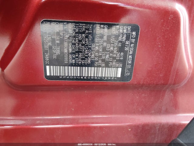Aukcja sprzedaży 2021 Nissan Rogue Sv Intelligent Awd, vin: JN8AT3BB0MW200959, numer aukcji: 45095335