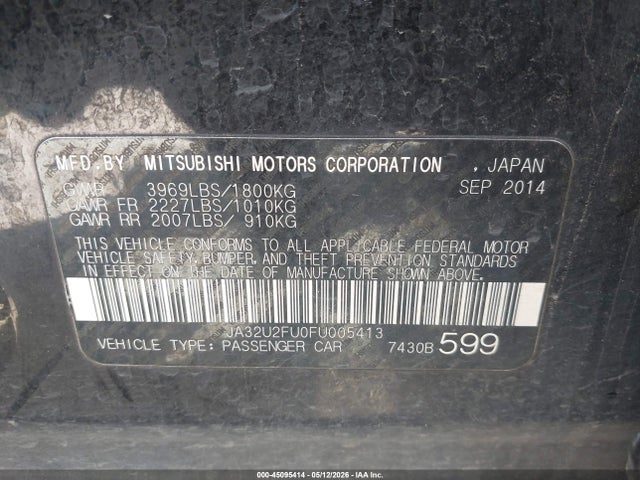 Aukcja sprzedaży 2015 Mitsubishi Lancer Es, vin: JA32U2FU0FU005413, numer aukcji: 45095414