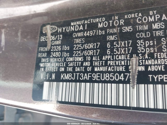 Aukcja sprzedaży 2014 Hyundai Tucson Gls, vin: KM8JT3AF9EU850477, numer aukcji: 45095429