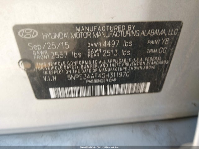 5NPE34AF4GH311970 Hyundai Sonata Limited