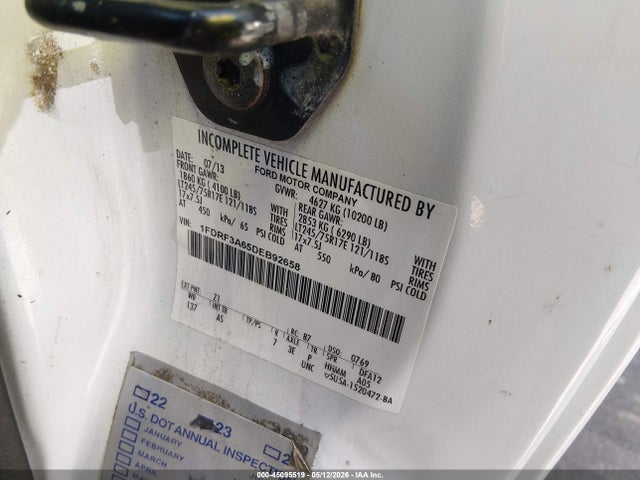 2013 Ford F-350 Xl მანქანა იყიდება აუქციონზე, vin: 1FDRF3A65DEB92658, აუქციონის ნომერი: 45095519