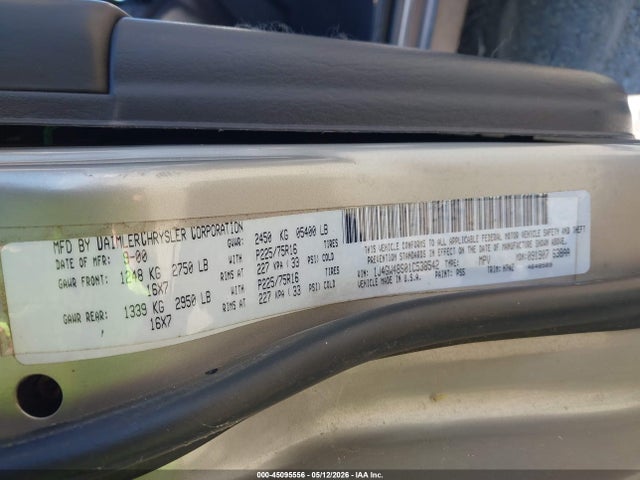 2001 Jeep Grand Cherokee Laredo მანქანა იყიდება აუქციონზე, vin: 1J4GW48S01C538542, აუქციონის ნომერი: 45095556