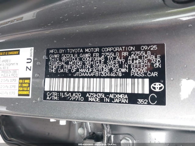 Aukcja sprzedaży 2026 Toyota Crown Xle, vin: JTDAAAAF8T3044678, numer aukcji: 45095608