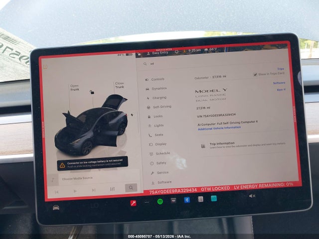 45095707 :رقم المزاد ، 7SAYGDEE9RA329434 vin ، 2024 Tesla Model Y Long Range Dual Motor All-wheel Drive مزاد بيع