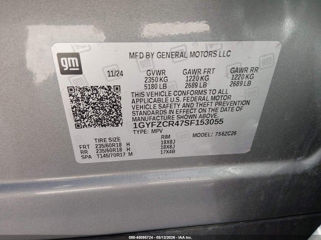 1GYFZCR47SF153055 Cadillac Xt4 Fwd Premium Luxury