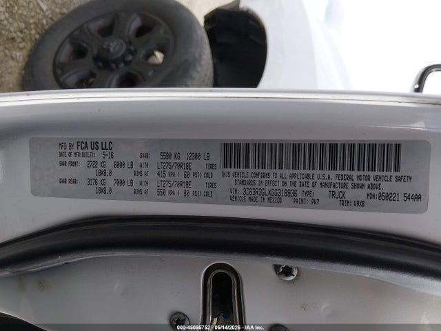 45095752 :رقم المزاد ، 3C63R3GLXGG318936 vin ، 2016 Ram 3500 Tradesman مزاد بيع