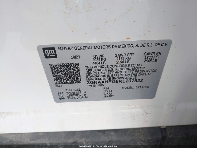 Продаж на аукціоні авто 2024 Chevrolet Equinox Fwd Ls, vin: 3GNAXHEG6RL207522, номер лоту: 45095823