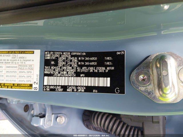 45095911 :رقم المزاد ، JTEABFAJ5SK040134 vin ، 2025 Toyota Land Cruiser مزاد بيع