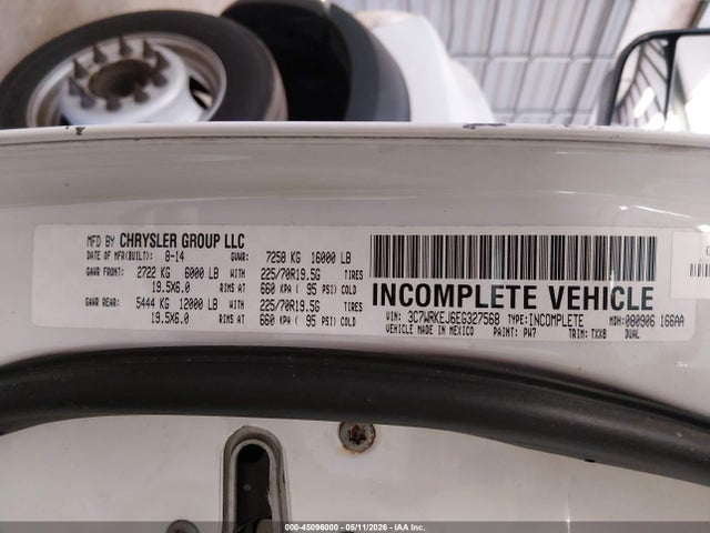 Продажа на аукционе авто 2014 Ram 4500 Chassis Tradesman/slt/laramie, vin: 3C7WRKEJ6EG327568, номер лота: 45096000