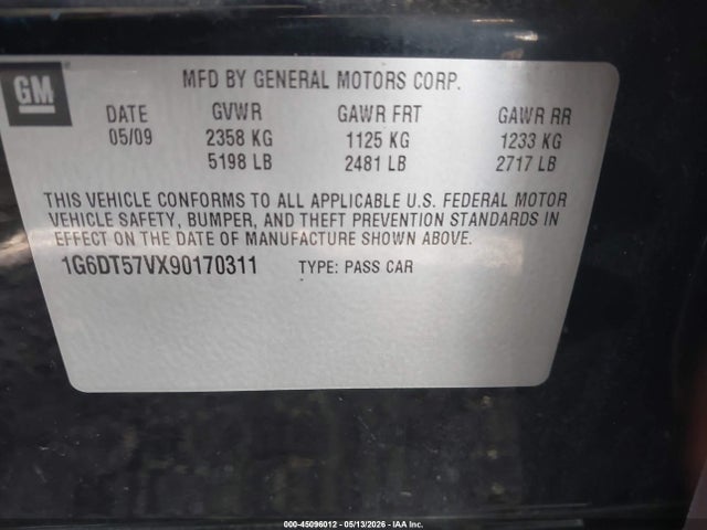 Aukcja sprzedaży 2009 Cadillac Cts Standard, vin: 1G6DT57VX90170311, numer aukcji: 45096012
