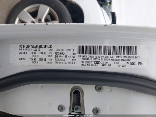 45096016 :رقم المزاد ، 1C6RD7FT8CS327428 vin ، 2012 Ram 1500 St مزاد بيع