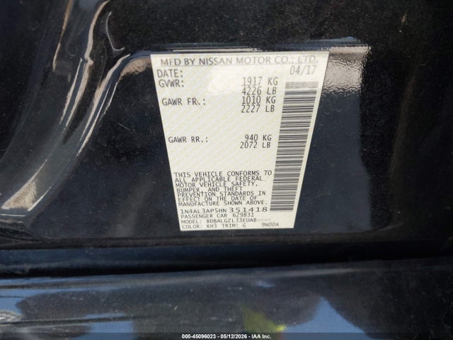 1N4AL3AP5HN351418 Nissan Altima 2.5 S