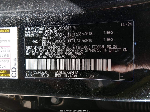 Aukcja sprzedaży 2025 Lexus Nx 350h Luxury, vin: JTJHKCEZ8S2044435, numer aukcji: 45096029