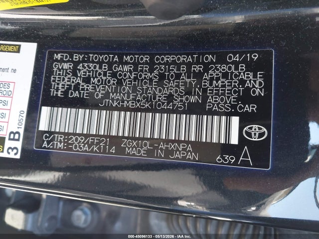 Toyota C-HR XLE 2019 JTNKHMBX5K1044751 Image 9