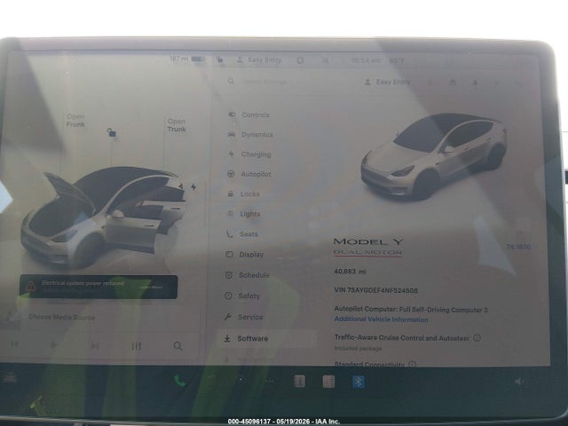 Продаж на аукціоні авто 2022 Tesla Model Y Performance Dual Motor All-wheel Drive, vin: 7SAYGDEF4NF524508, номер лоту: 45096137