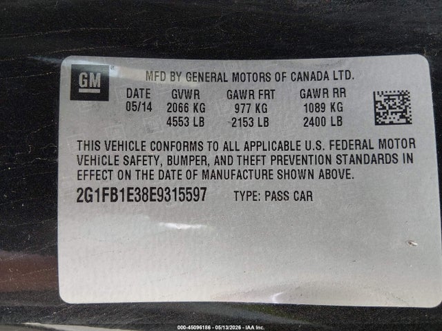 Chevrolet Camaro 1lt 2014 2G1FB1E38E9315597 Image 9