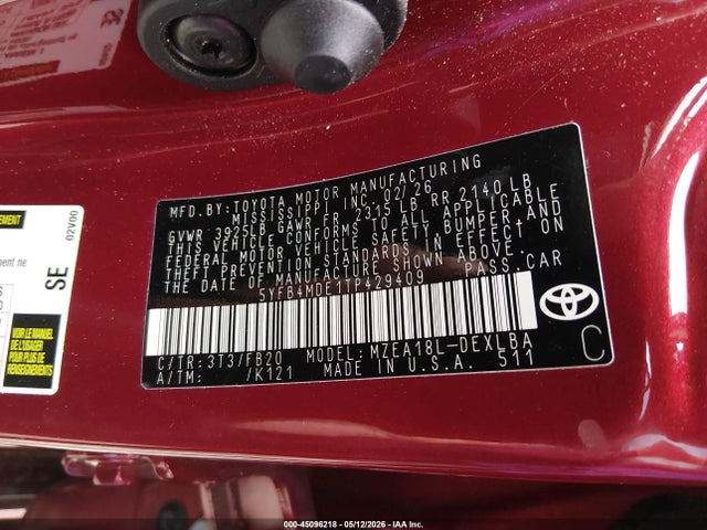 Toyota COROLLA LE 2026 5YFB4MDE1TP429409 Image 9