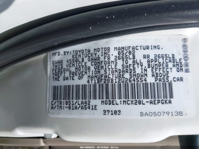 2002 Toyota Avalon Xls მანქანა იყიდება აუქციონზე, vin: 4T1BF28B12U264554, აუქციონის ნომერი: 45096303