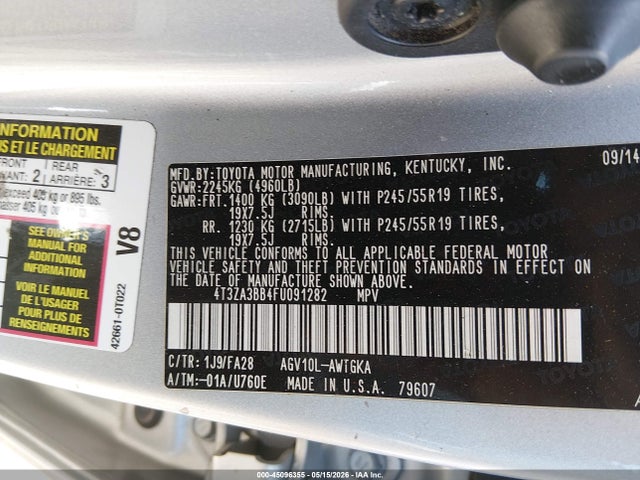 Toyota VENZA LE 2015 4T3ZA3BB4FU091282 Image 9