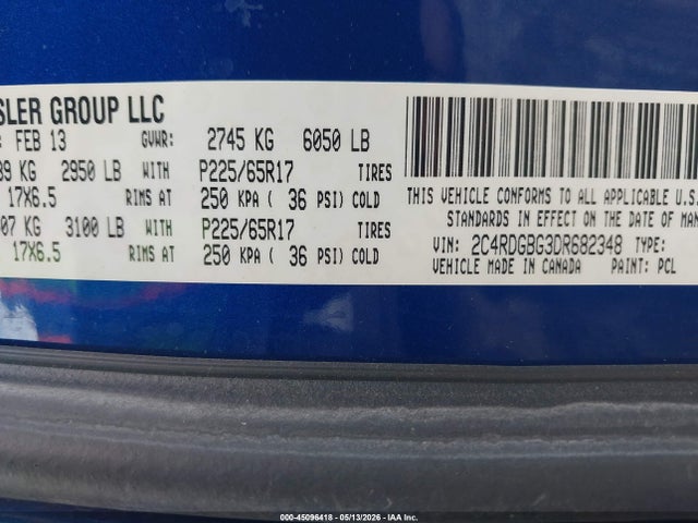 Aukcja sprzedaży 2013 Dodge Grand Caravan Se, vin: 2C4RDGBG3DR682348, numer aukcji: 45096418
