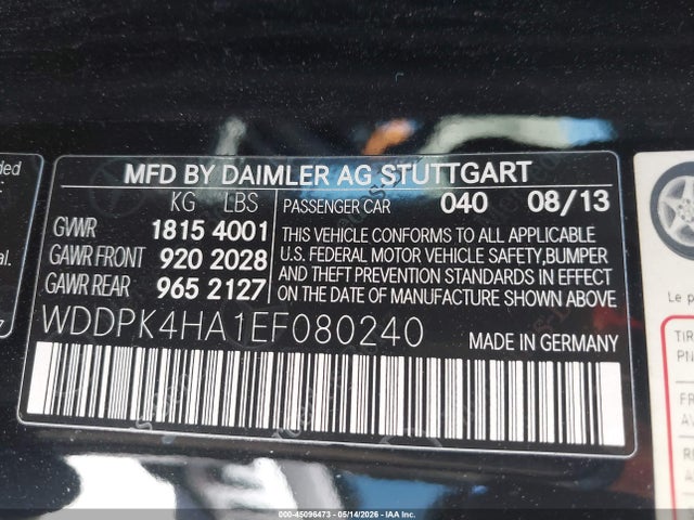 45096473 :رقم المزاد ، WDDPK4HA1EF080240 vin ، 2014 Mercedes-benz Slk 250 مزاد بيع
