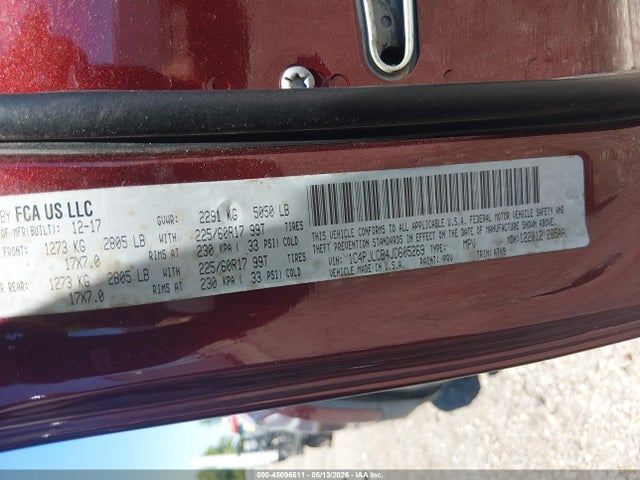 Aukcja sprzedaży 2018 Jeep Cherokee Latitude Fwd, vin: 1C4PJLCB4JD605269, numer aukcji: 45096511