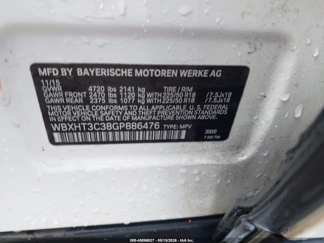 Aukcja sprzedaży 2016 Bmw X1 Xdrive28i, vin: WBXHT3C38GP886476, numer aukcji: 45096527