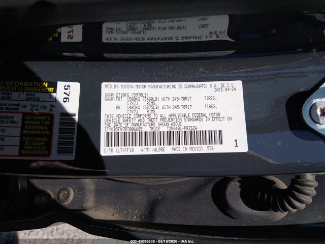 2024 Toyota Tacoma Sr5 მანქანა იყიდება აუქციონზე, vin: 3TYKB5FN7RT006685, აუქციონის ნომერი: 45096538